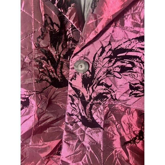 Susan Graver Sz XL Purple Black Goth Damask Stylish Pocketed Jacket Blazer.   C - Picture 3 of 5